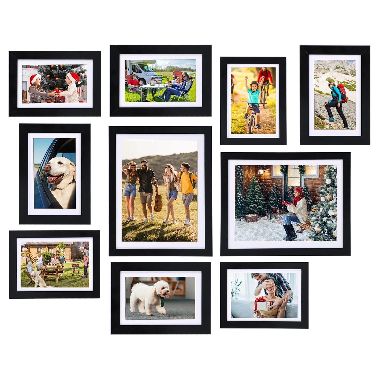 10Pcs Picture Frames Set Wall Desktop Display Photo Frame 4Pcs 5x7in Collage Frames 4Pcs 6x8in Frames 2Pcs 8x10in Gallery Frames Black- Electronics