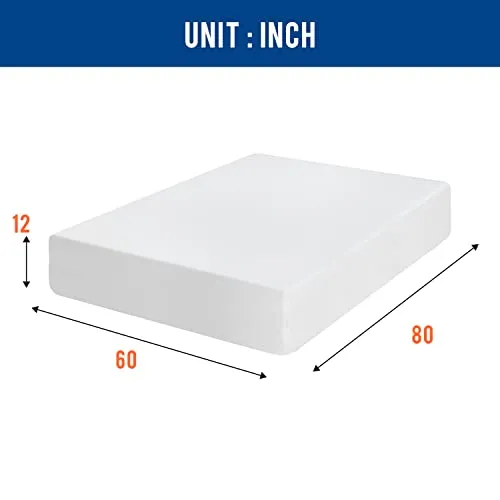 12 inch Gel Memory Foam Mattress Medium Firm Mattresses for Cool Sleep Relieving Pressure Relief CertiPUR-US Certified Mattress in a Box (Queen)