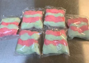 12 Small Bags of Christmas Cotton Candy Red and Green