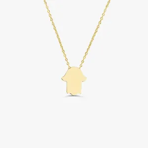 14k Gold Tiny Hamsa Necklace