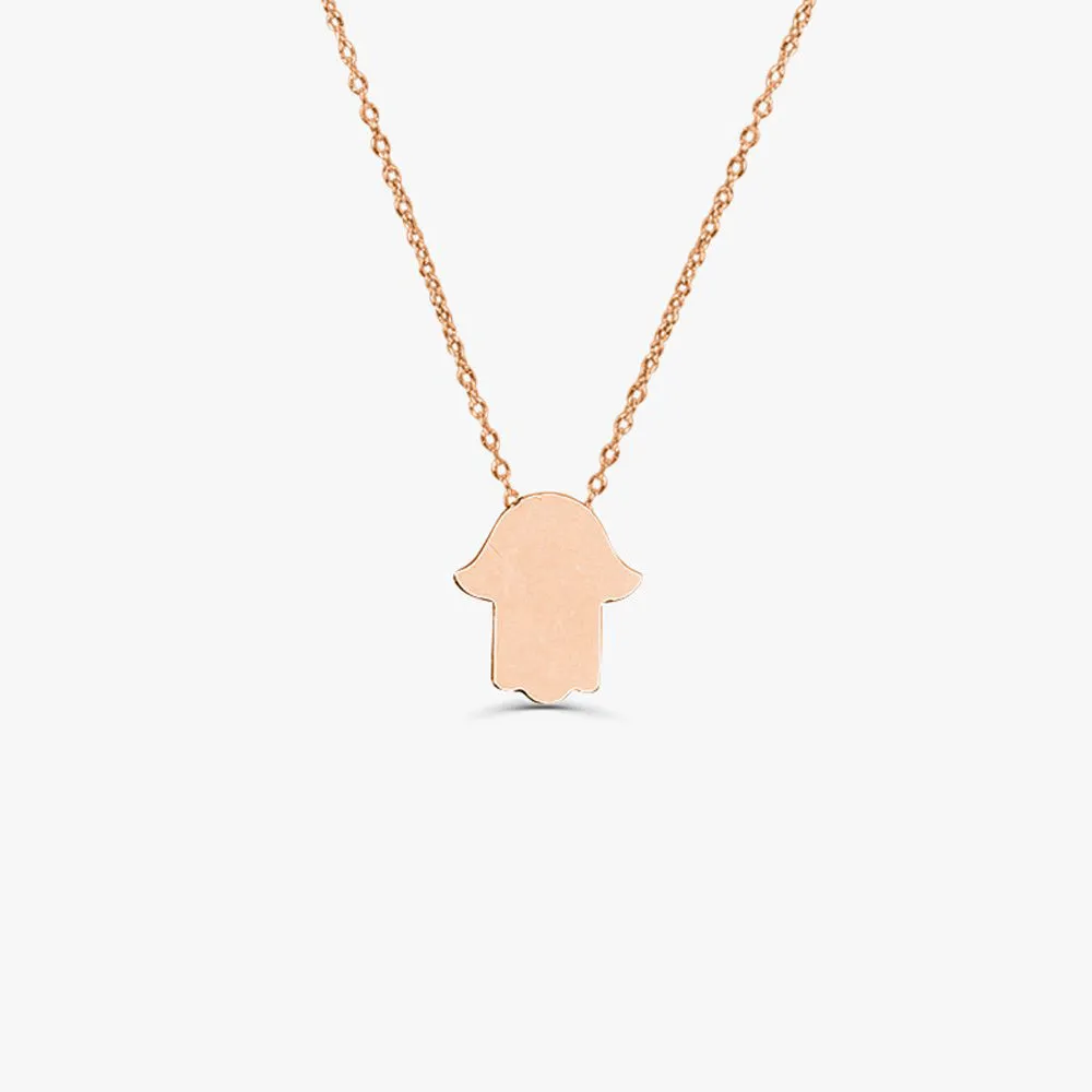 14k Gold Tiny Hamsa Necklace