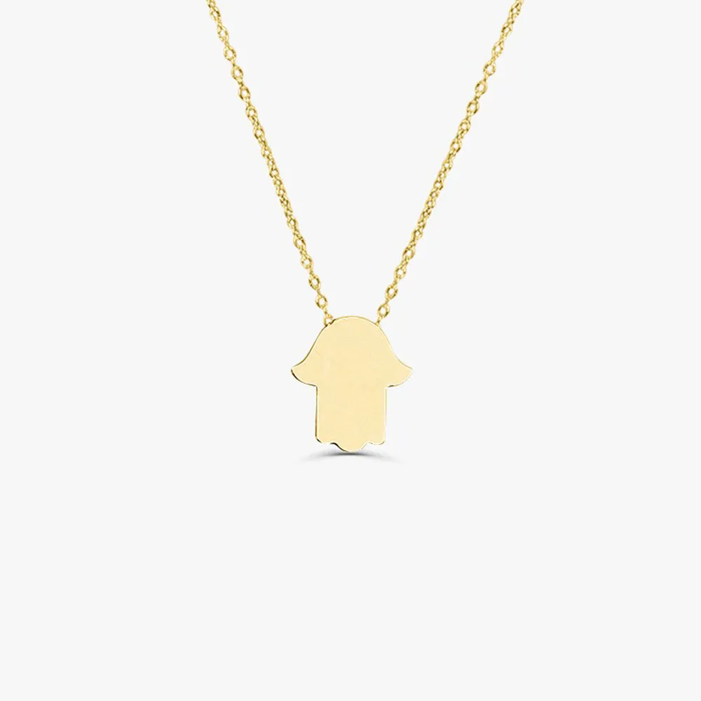 14k Gold Tiny Hamsa Necklace