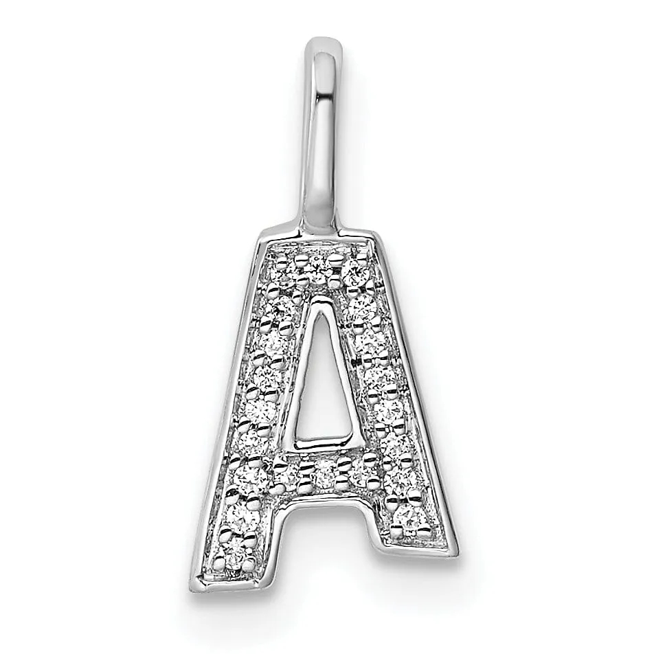 14K White Gold Diamond 0.066-CT Lower Case Style A Initial Charm