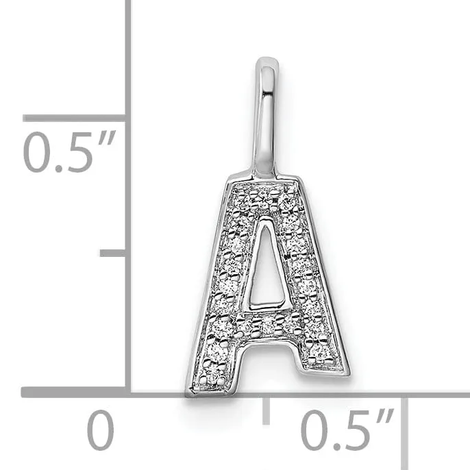 14K White Gold Diamond 0.066-CT Lower Case Style A Initial Charm