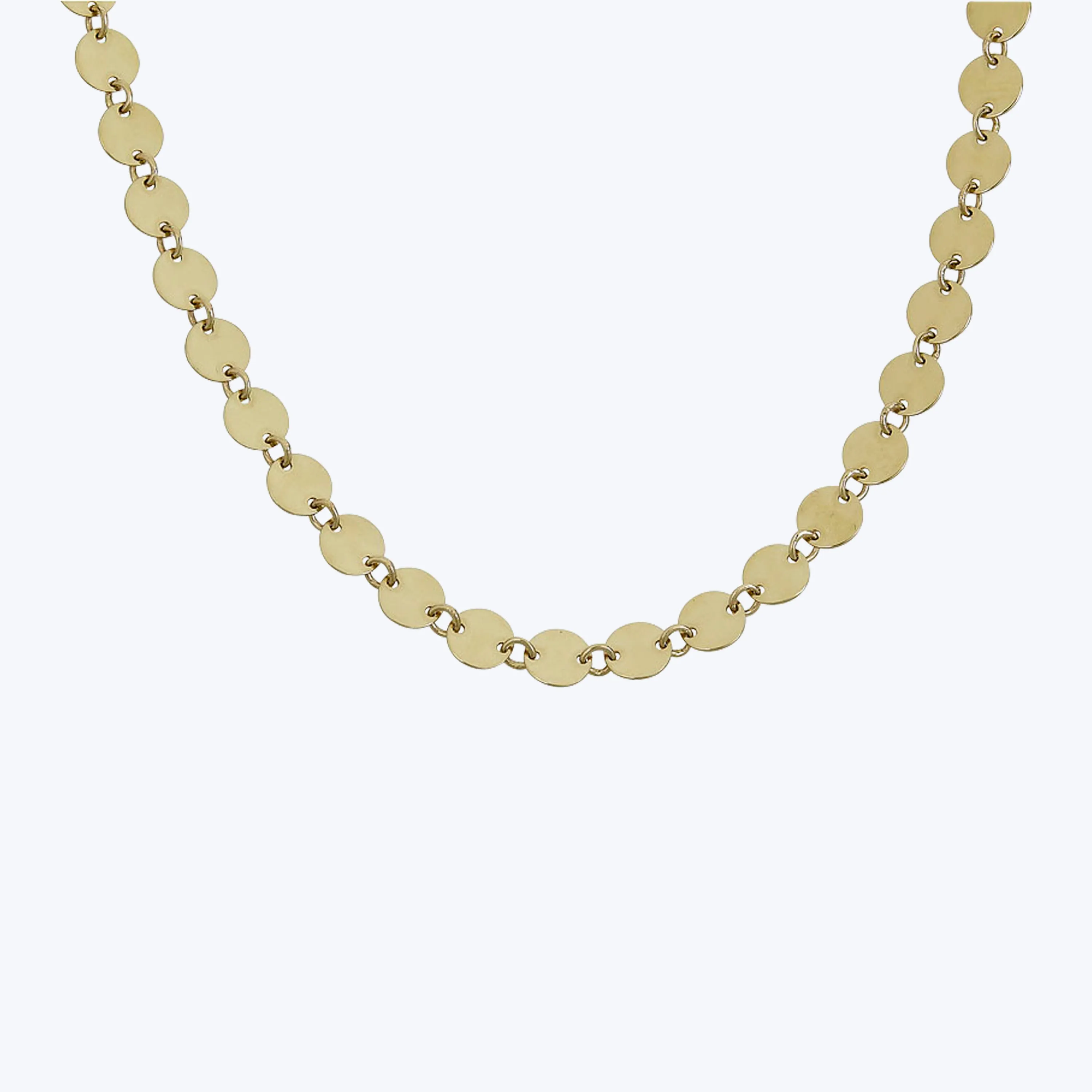 14K Yellow Gold Disc Necklace