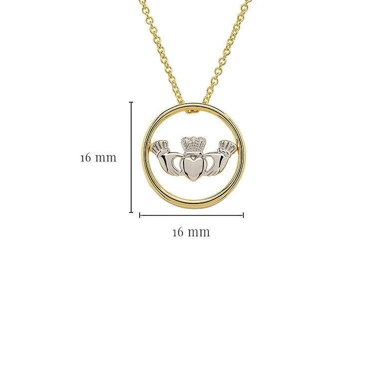 14kt Gold Vermeil Claddagh Necklace