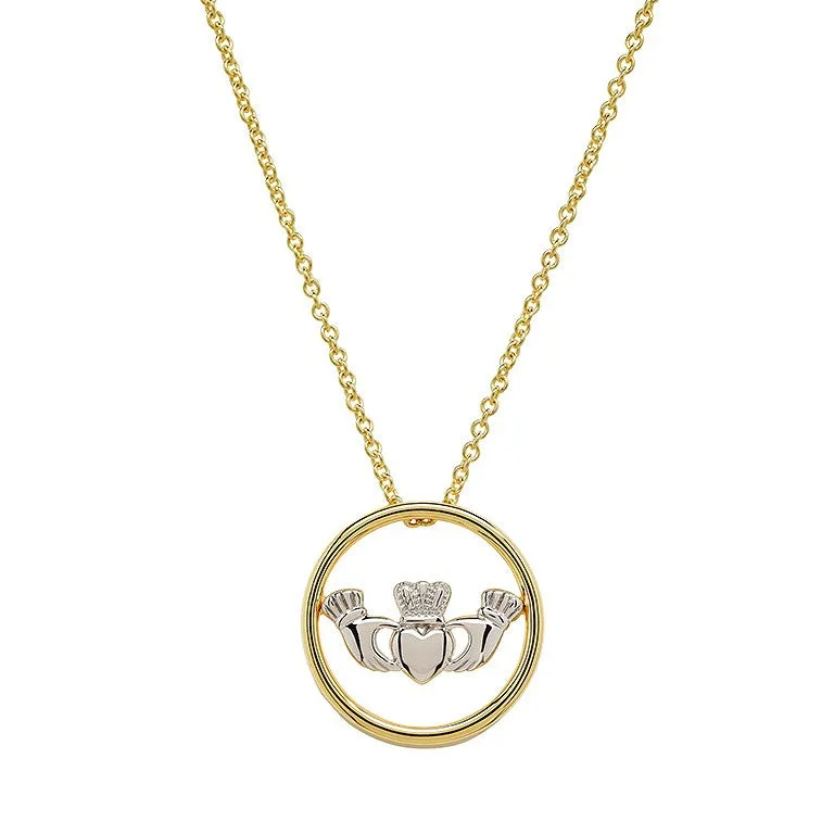 14kt Gold Vermeil Claddagh Necklace