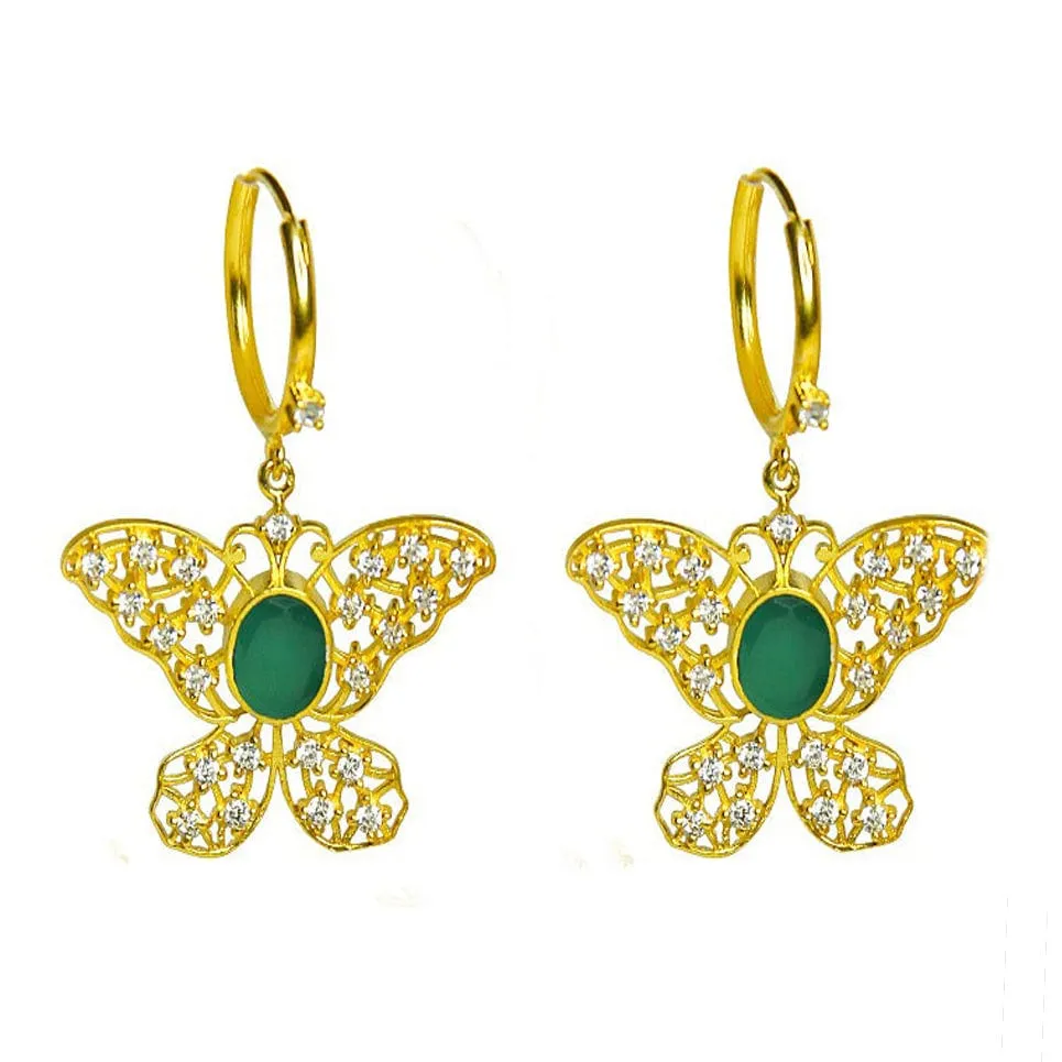 92.5 Silver Loop Butterfly Earring