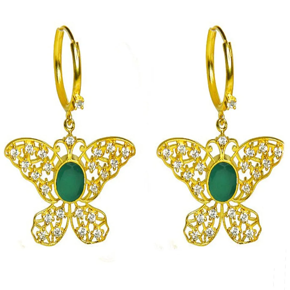 92.5 Silver Loop Butterfly Earring