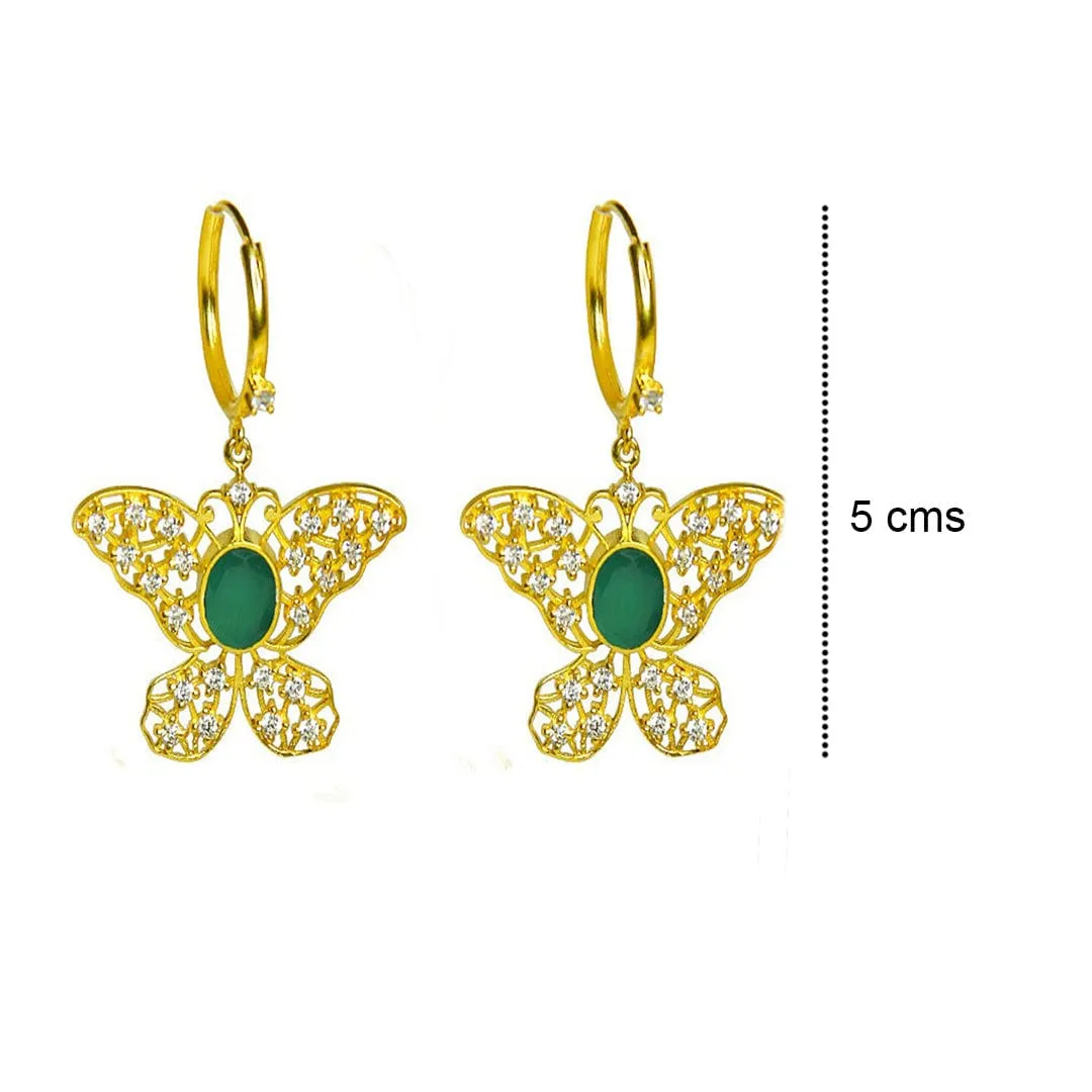 92.5 Silver Loop Butterfly Earring