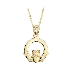 9K Gold Medium Claddagh Pendant