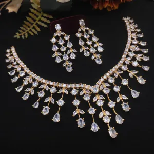 Aamrapali Gold Plated AD Necklace Set