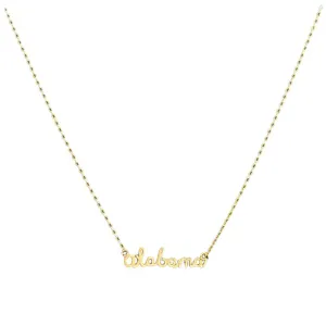 Alabama Gold State Name Necklace