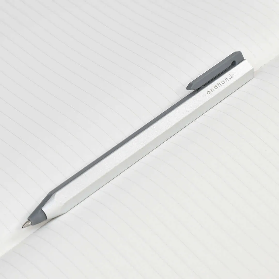 Andhand Core Retractable Ballpoint Pen Silver Lustre