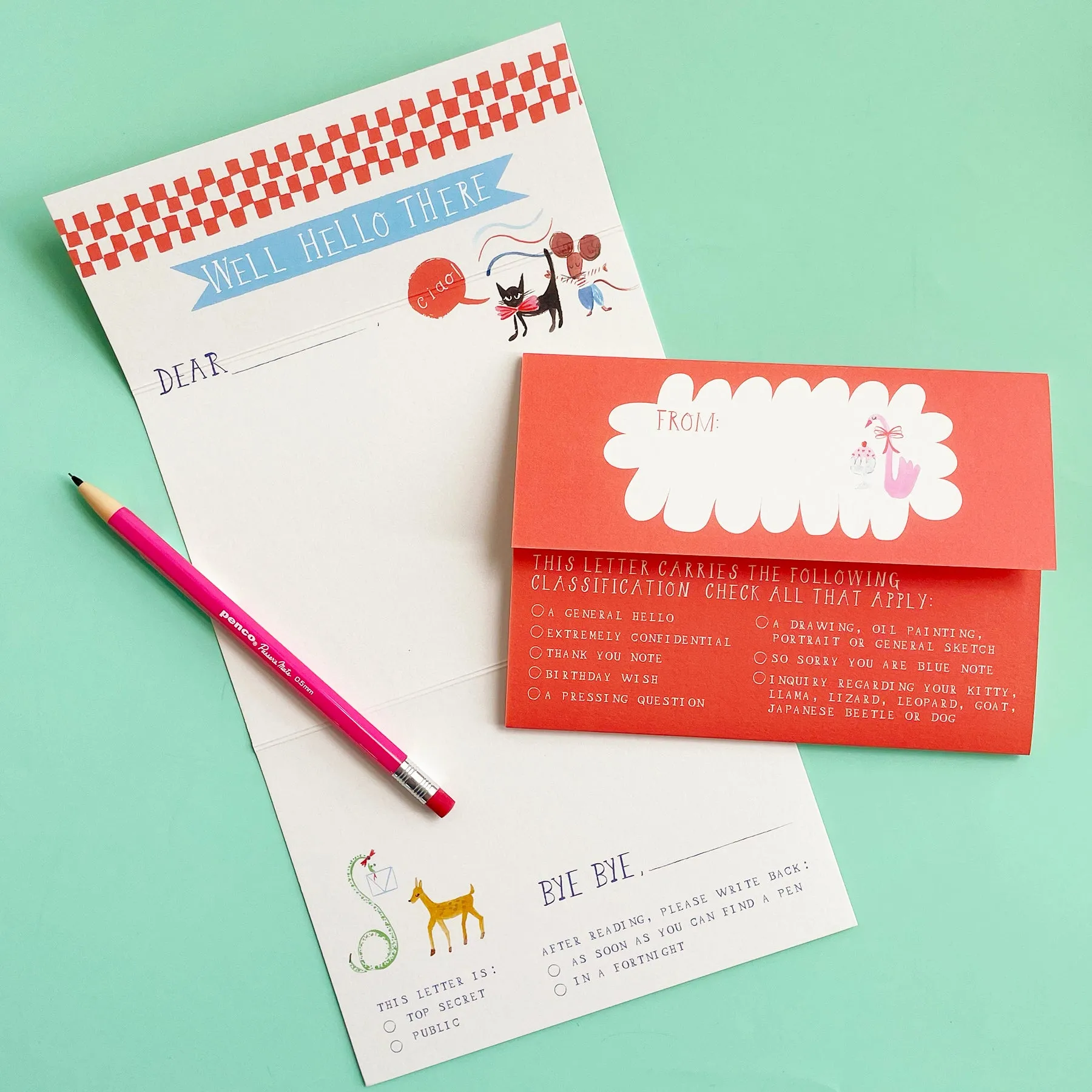 Animal Ménagerie Stationery Set