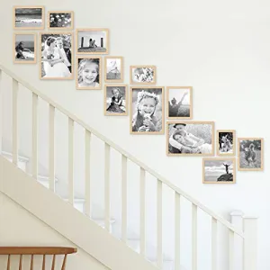 ArtzFolio Wall Photo Frame D194 | Wall Photo Picture Frames Home & Wall Decoration | Natural Brown | Set of 15 Units | 4x6-4 Unit | 5x7-3 Unit | 6x8-3 Unit | 8x10-5 Unit