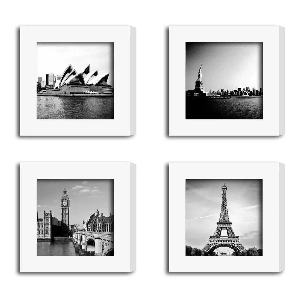 ArtzFolio Wall Photo Frame D310 | Wall Photo Frame Collage for Living Room | Picture Frames Home & Wall Decoration | White | Set of 4 Units | 6x6inch