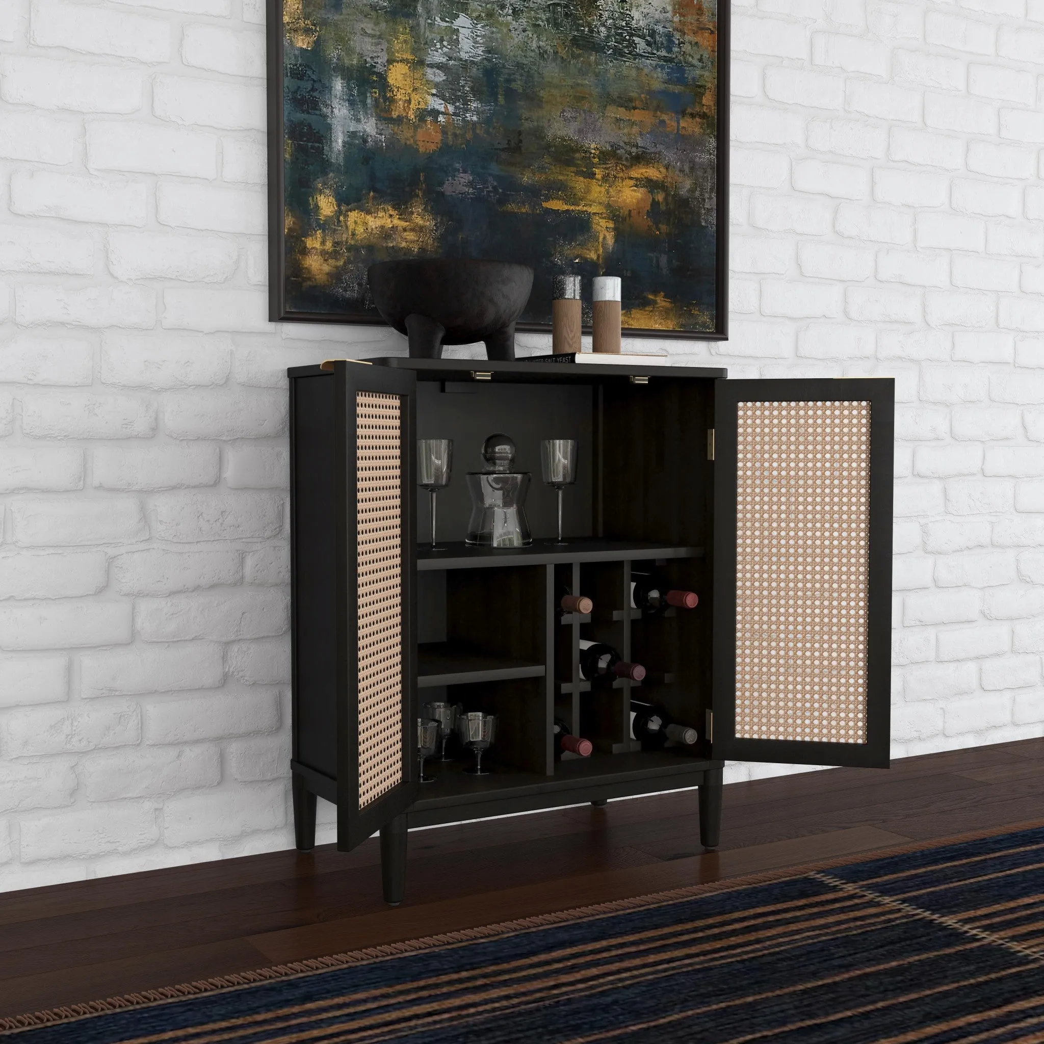 Brentwood Black Bar Cabinet