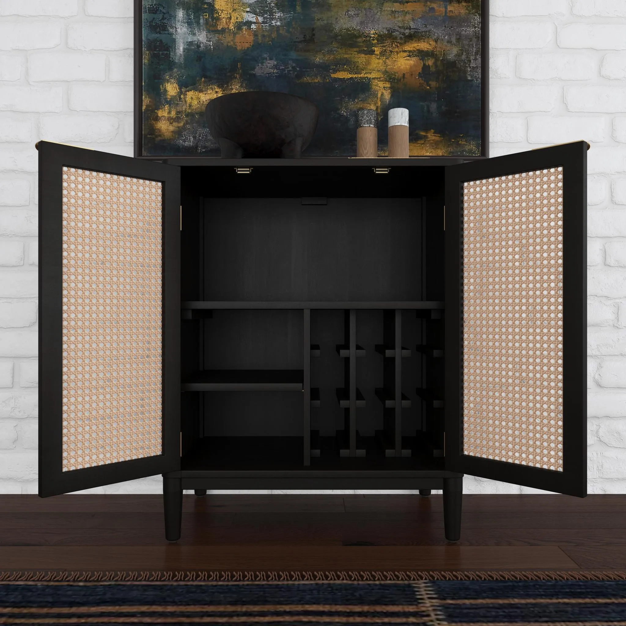 Brentwood Black Bar Cabinet