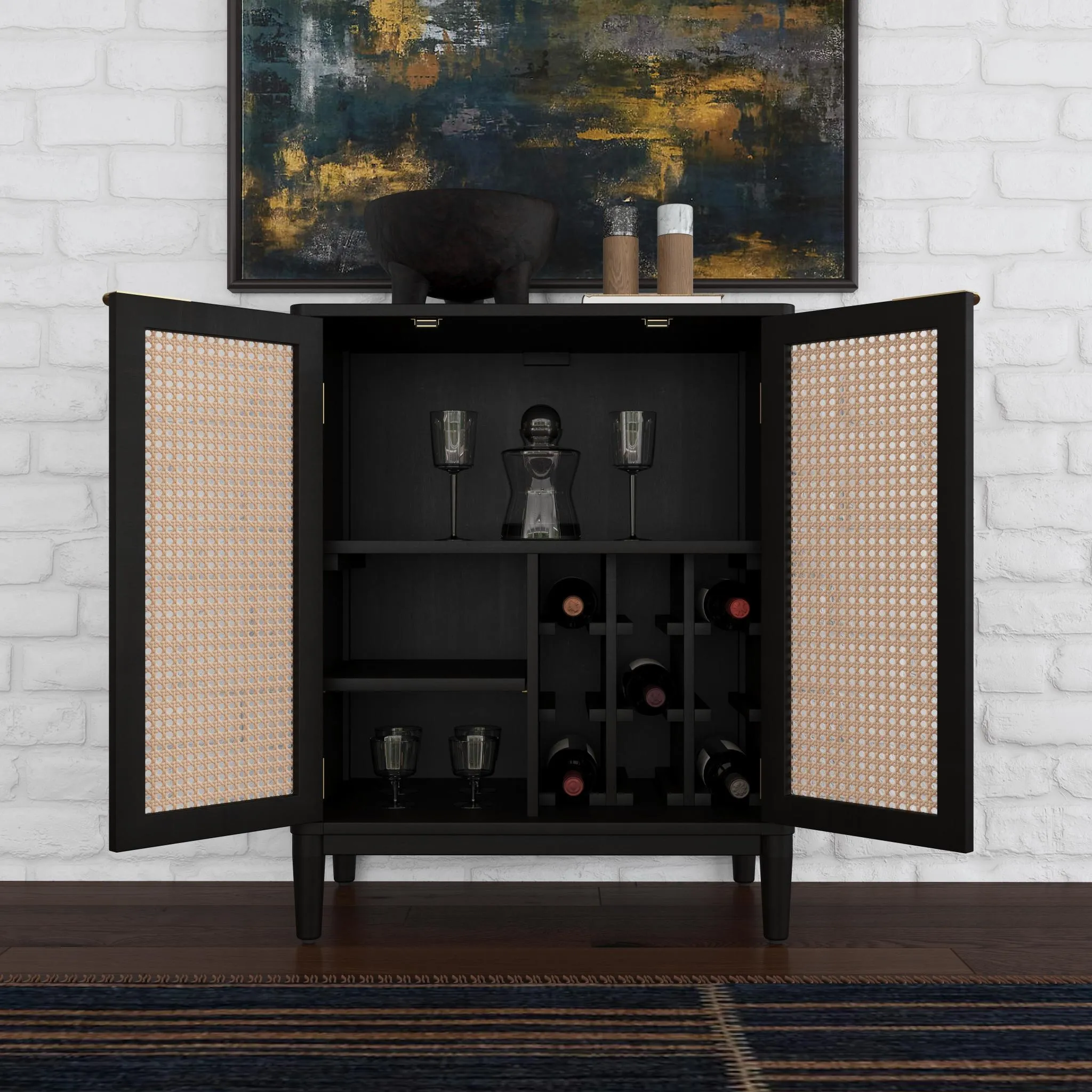 Brentwood Black Bar Cabinet