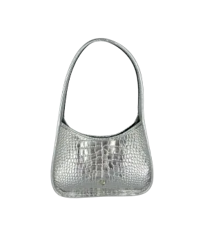 Charlotte Deep Shine Croc Bag - Silver