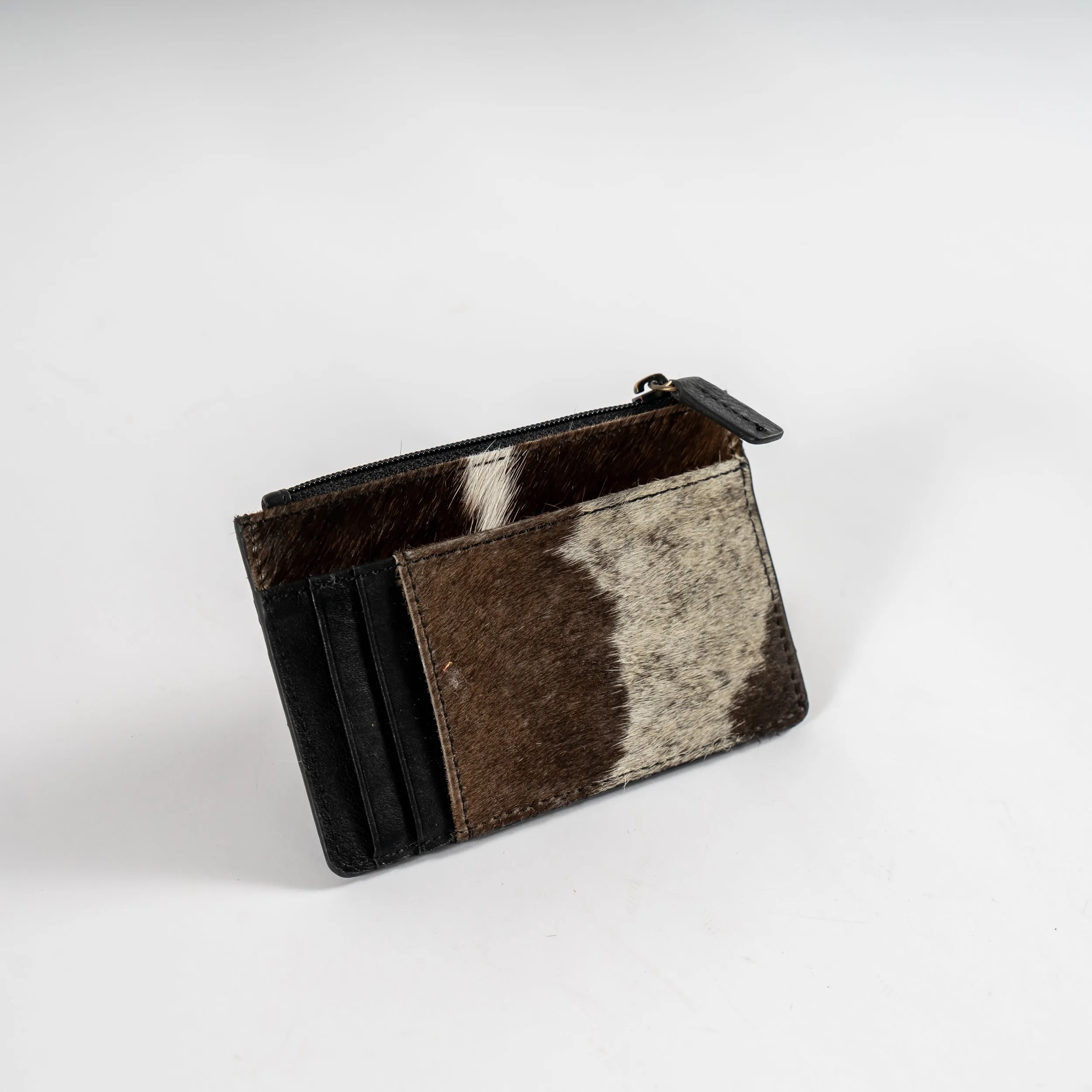 Cowhide Zip Card Holder