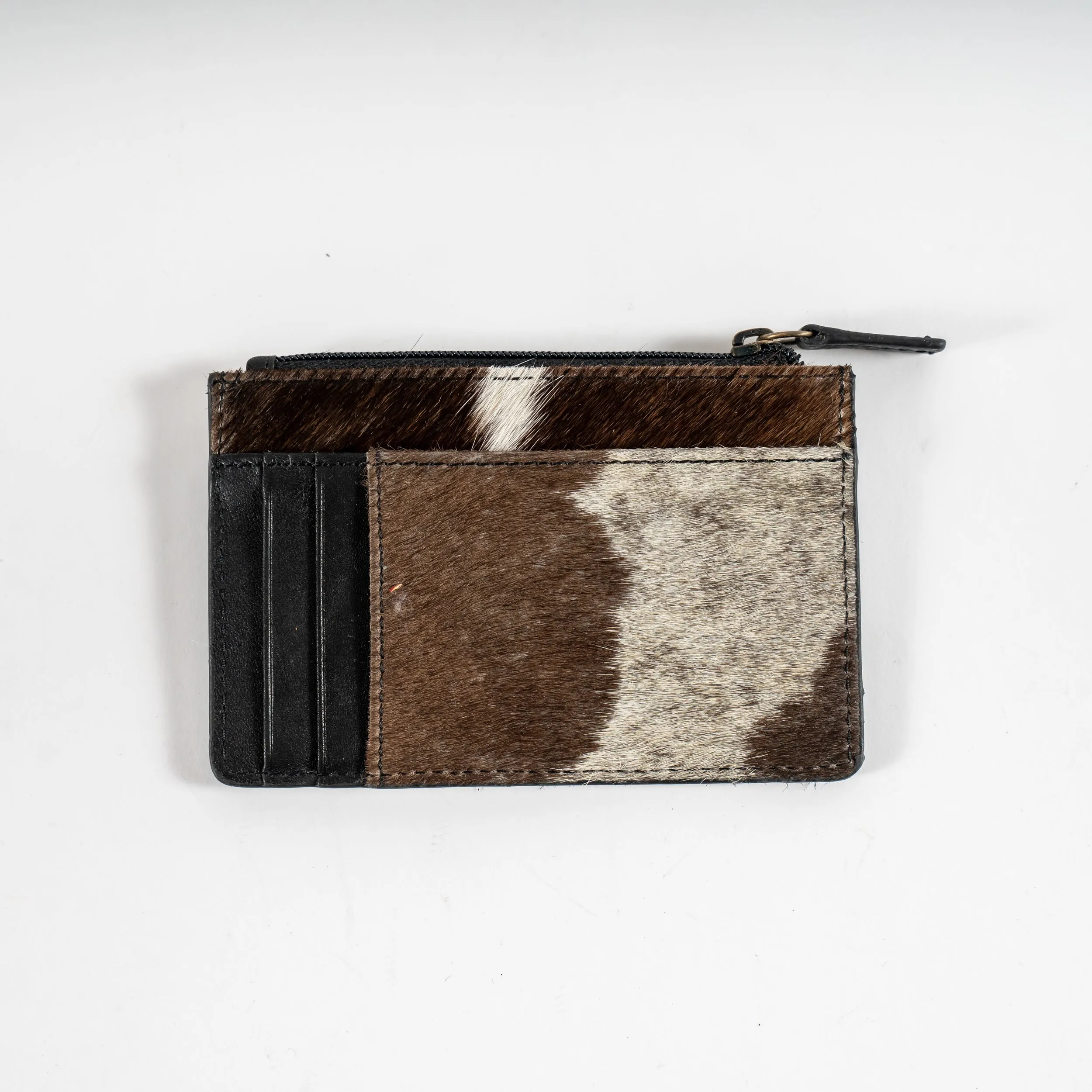 Cowhide Zip Card Holder