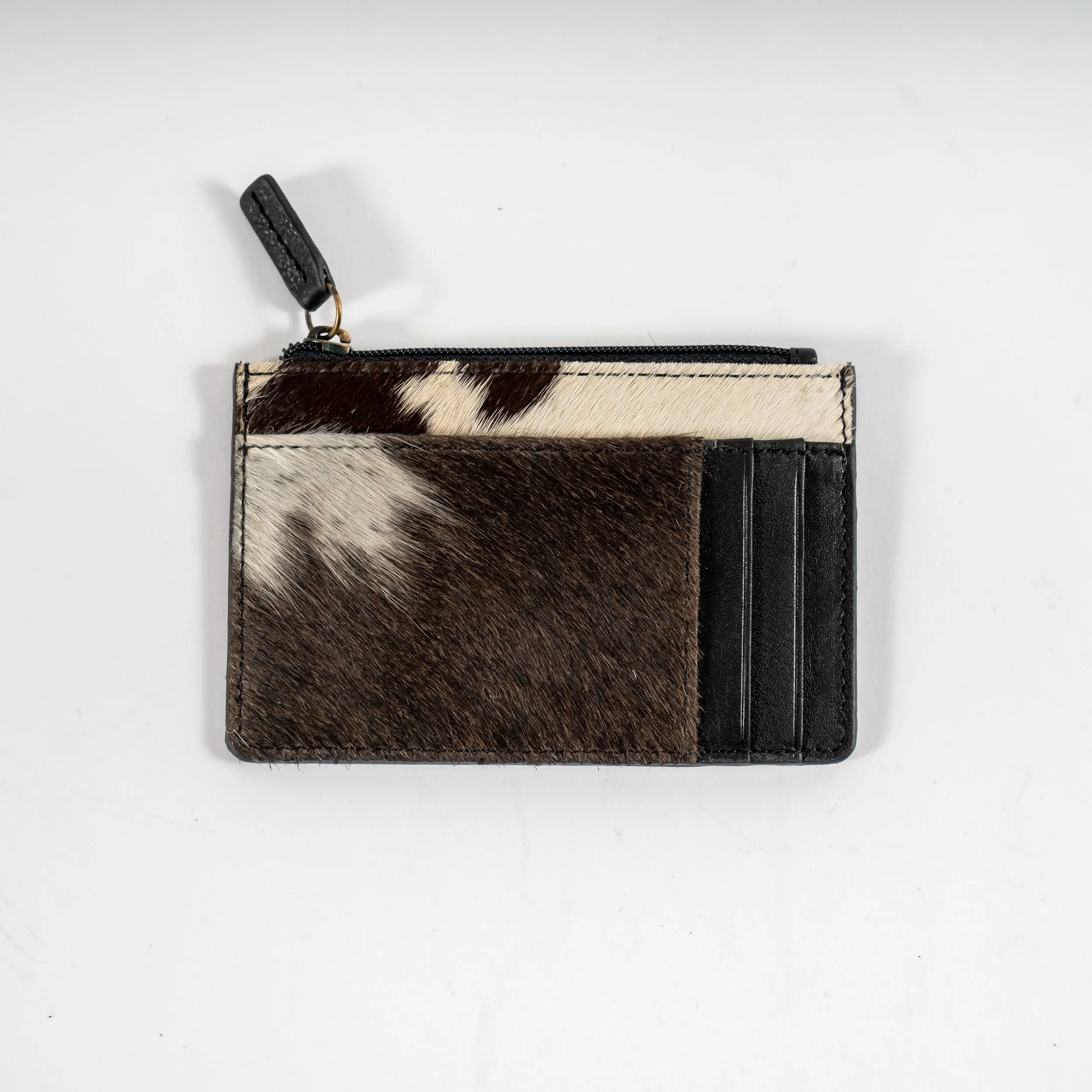 Cowhide Zip Card Holder