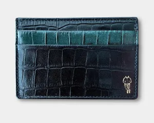 Crocodile Embossed Leather Card Holder