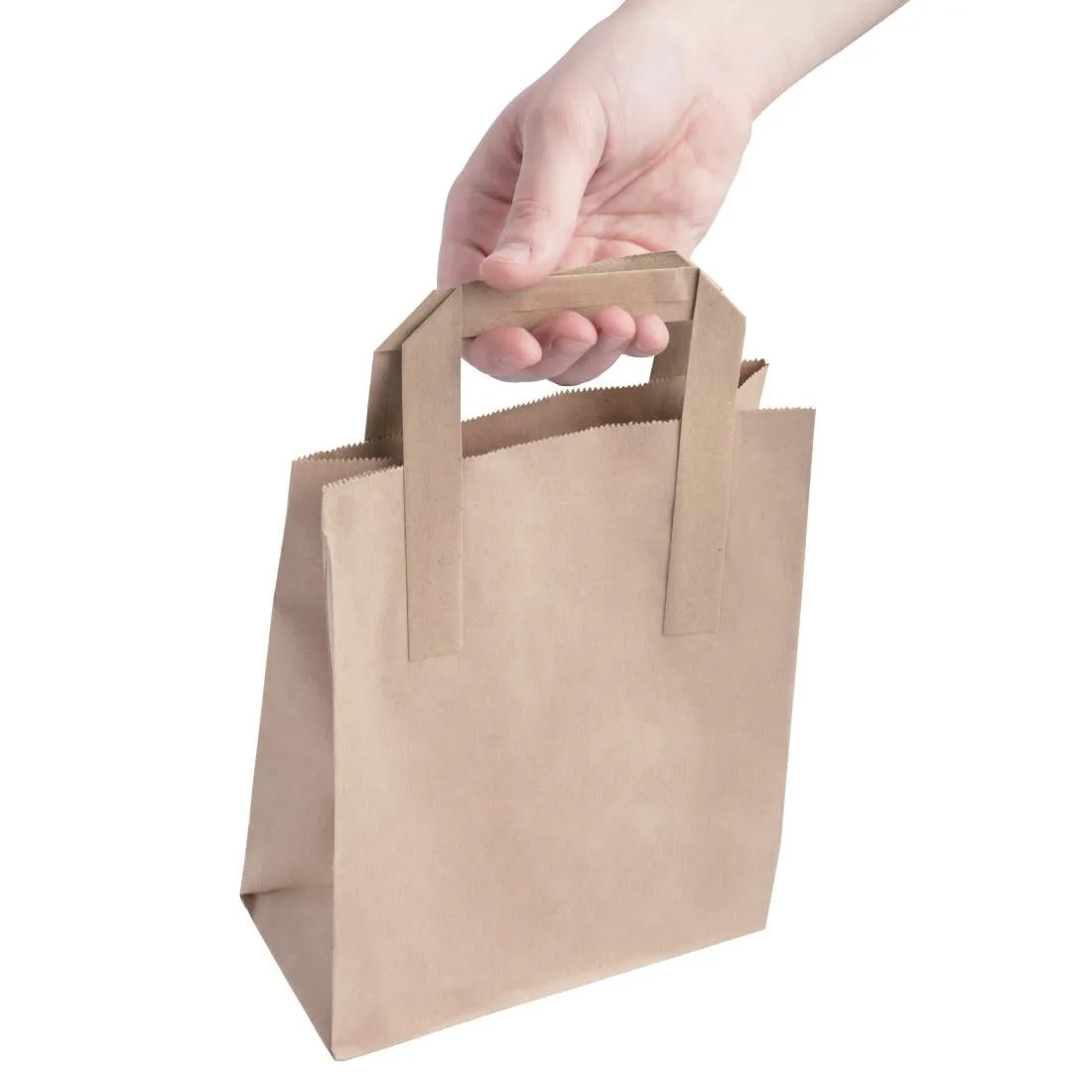 CS351 Fiesta Green Recycled Brown Paper Carrier Bags Small (Pack of 250)