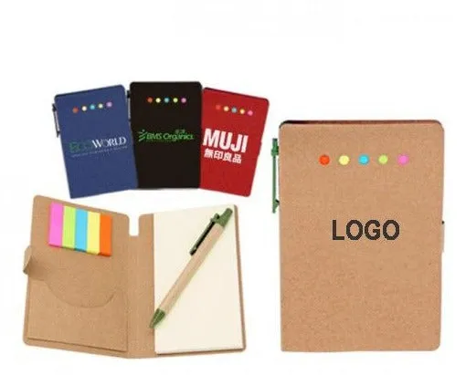 Eco-friendly small book with pen cover custom logo