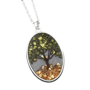 Equilibrium 46cm Silver Plated Oval Tree of Life Necklace