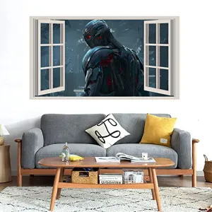 GADGETS WRAP Printed Wall Decal Sticker Fake Window Style Decal (90cm x 50cm) - Supervillain Ultron