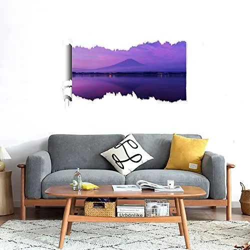 GADGETS WRAP Printed Wall Decal Sticker Scratched Paper Style Wall Decal (90cm x 50cm) - Purple Nature