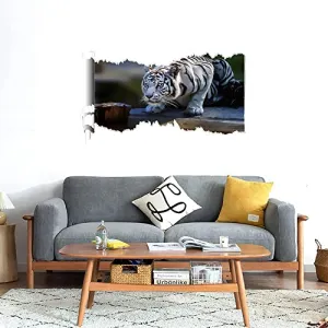 GADGETS WRAP Printed Wall Decal Sticker Scratched Paper Style Wall Decal (90cm x 50cm) - White Tiger