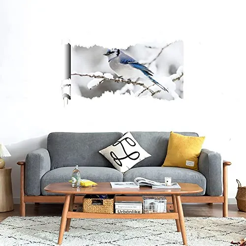 GADGETS WRAP Printed Wall Decal Sticker Scratched Paper Style Wall Decal (90cm x 50cm) - Winter Bird