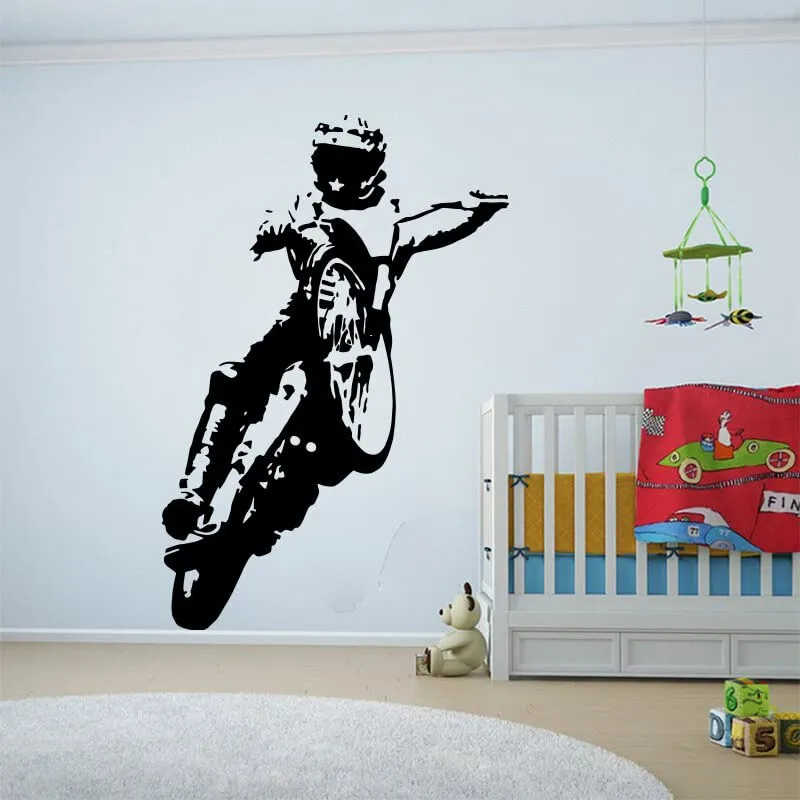 GADGETS WRAP Wall Decal Vinyl Sticker for Home Office Room Decoration Motorcycle Speedway Rider Wall Sticker