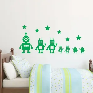 GADGETS WRAP Wall Decal Vinyl Sticker Wall Decoration - Toy Robots and Stars