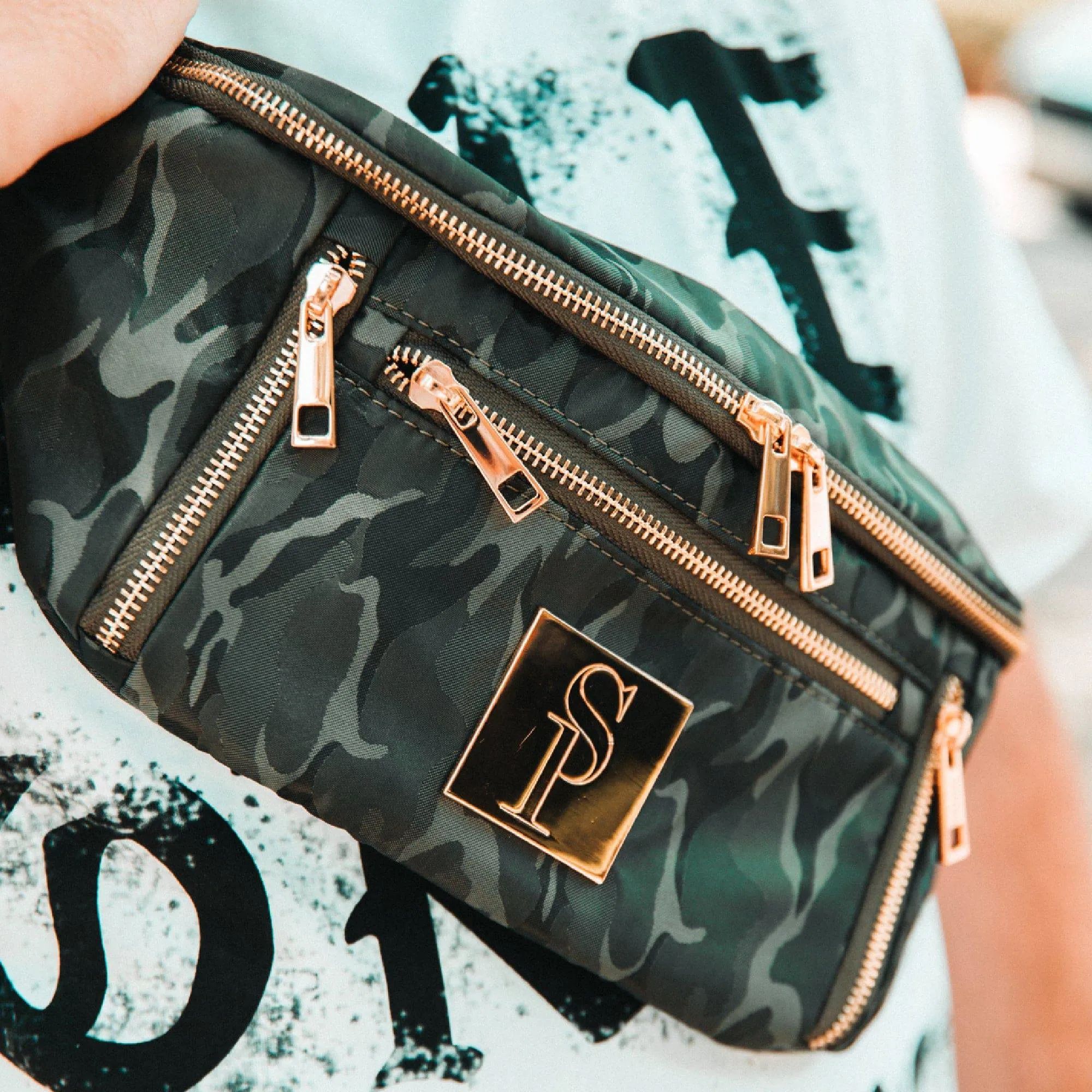 Green Camo Sling Bag