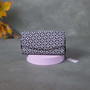 Handmade Wallets - Classic Black Colour with Small Flower Design