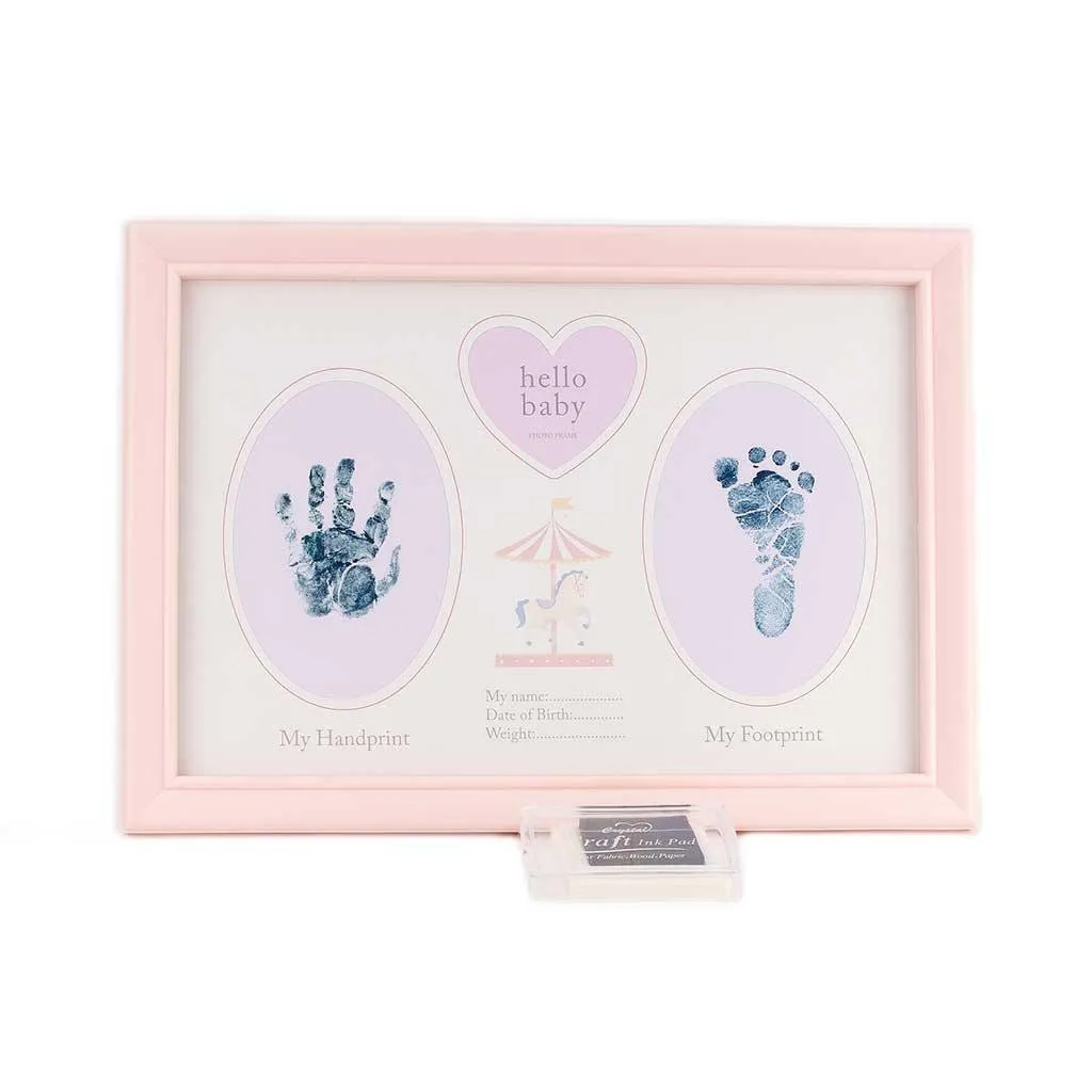 Hello Baby Hand and Foot Print Frame - Baby Girl