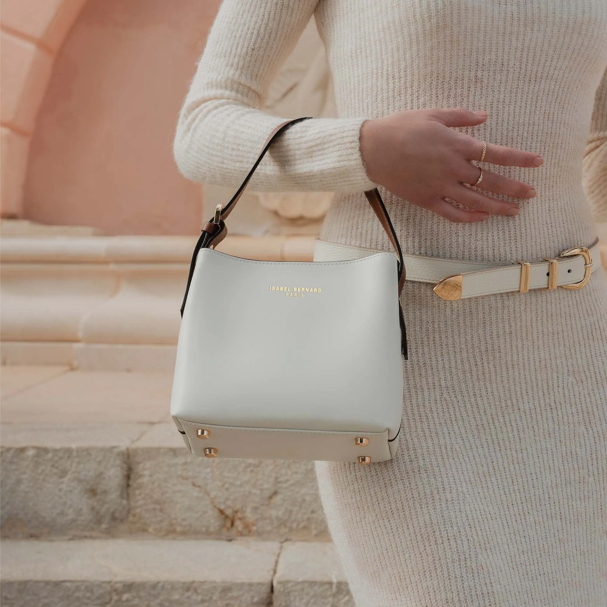 Honoré Adriane Mini white leather handbag calfskin leather