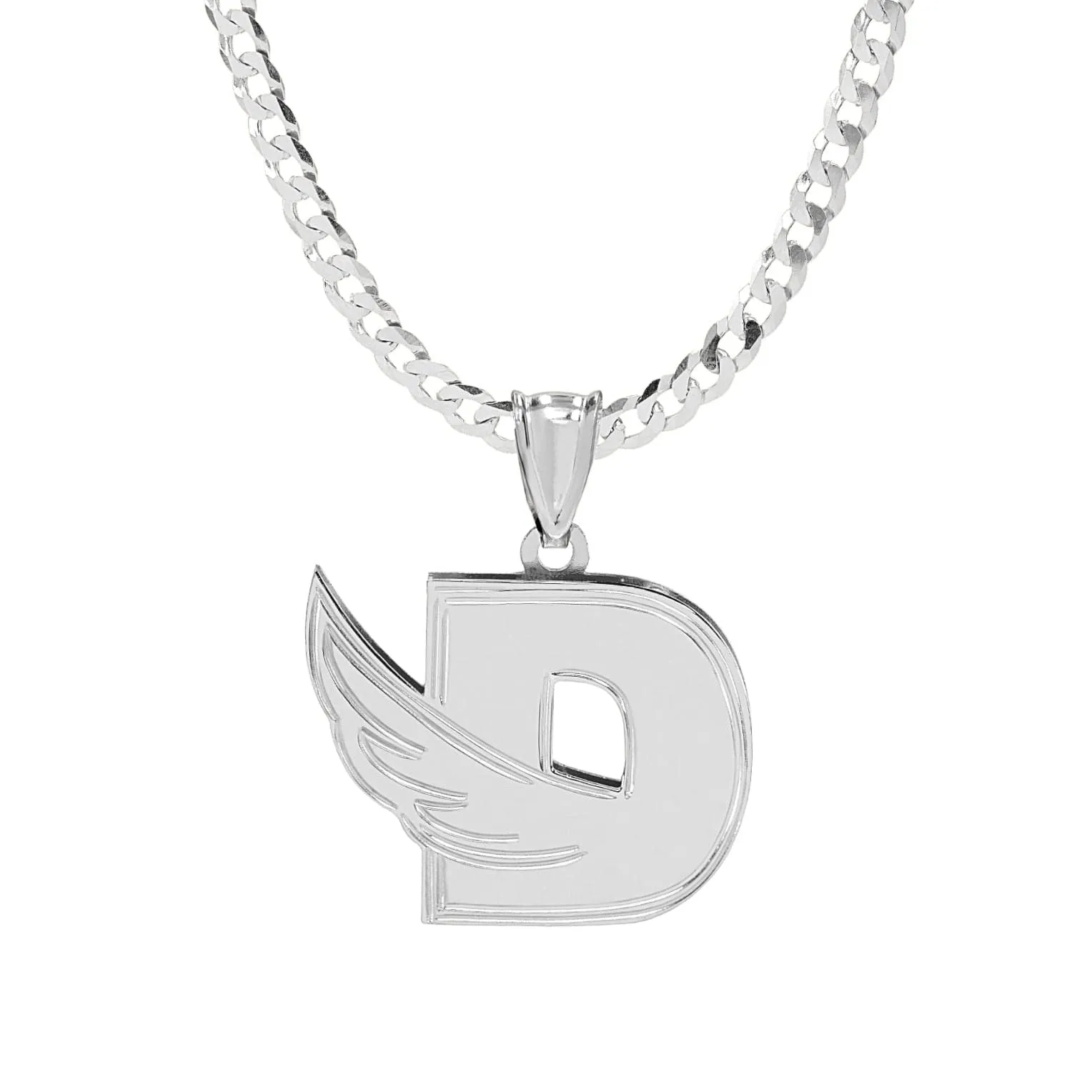 Initial Necklace - Double Plated with Wing