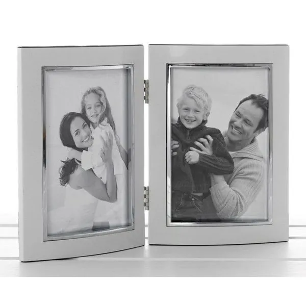 Joe Davies 4x6 Silver Polished Double Photo Frame