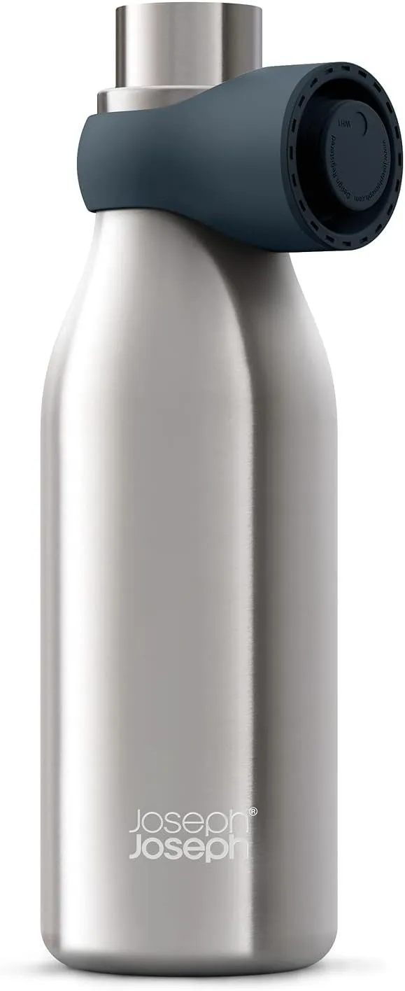 Joseph Joseph, Loop 500ML Stainless-Steel Vacuum Insulated Water Bottle Stainless Steel