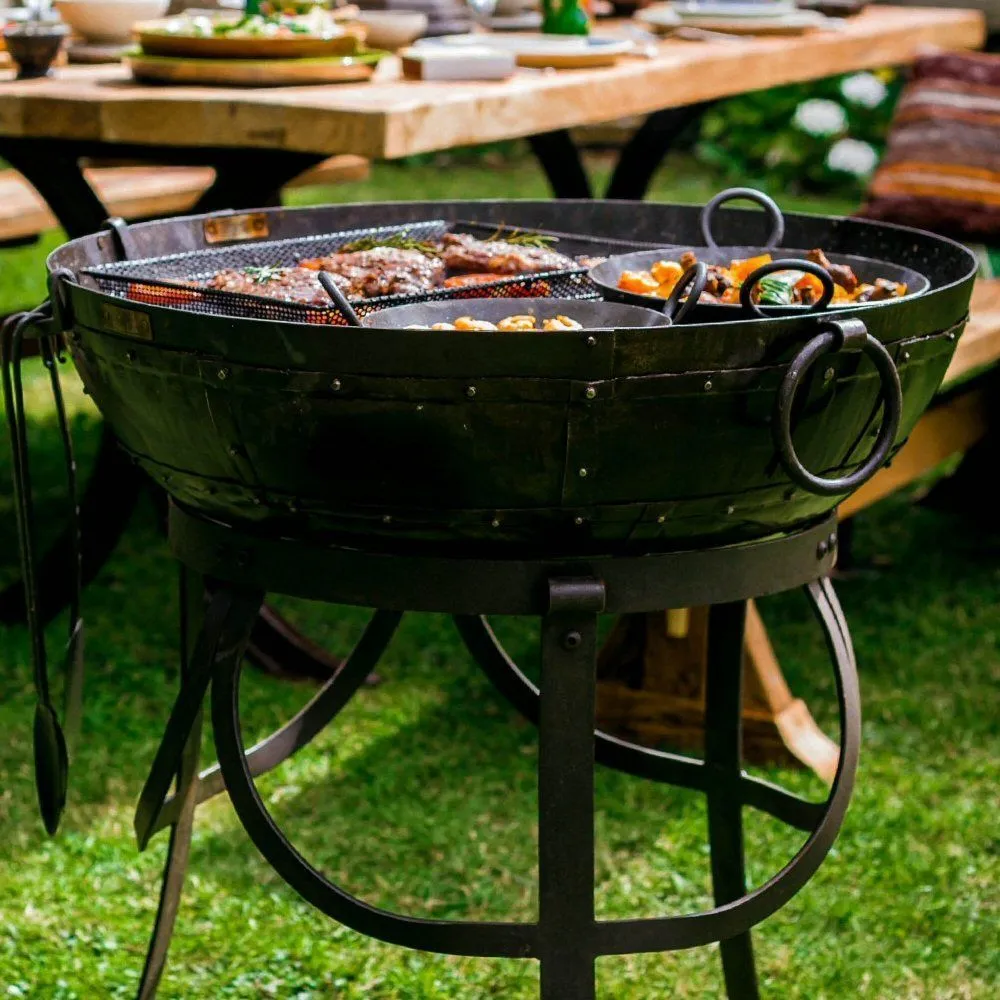 Kadai 60cm Recycled Firebowl with High & Low Stands