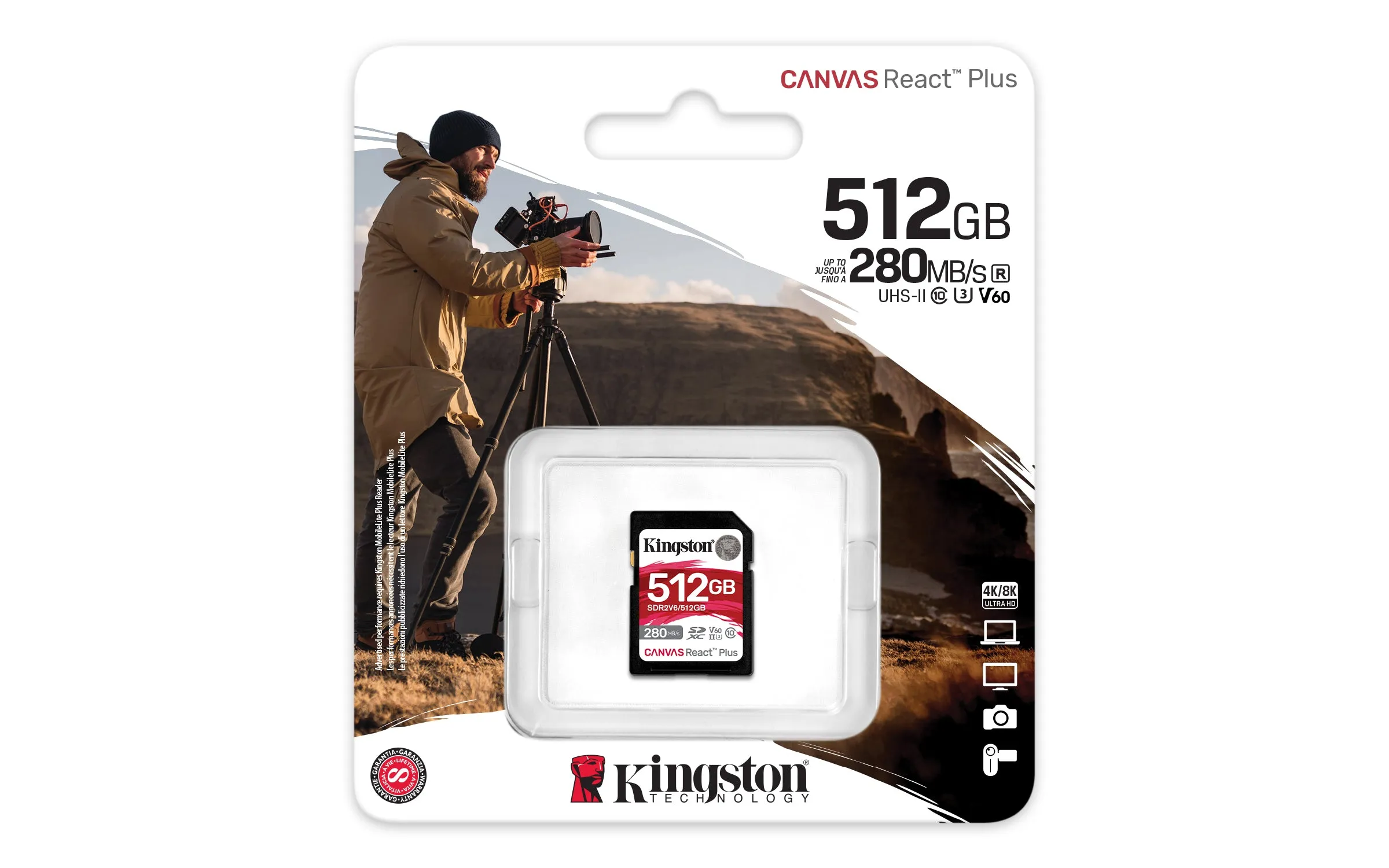 Kingston Canvas React Plus - Flash Memory Card - 512 Gb - Sdxc Uhs-Ii