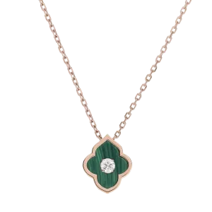 LUCE COLOUR - PENDANT ROSE GOLD MALACHITE & 1 DIAMOND S