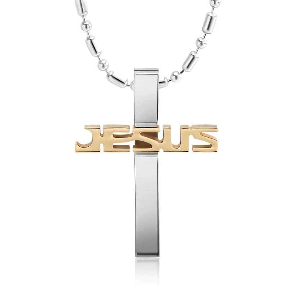 Men's Christian Necklace <br> Jesus Name (Golden)