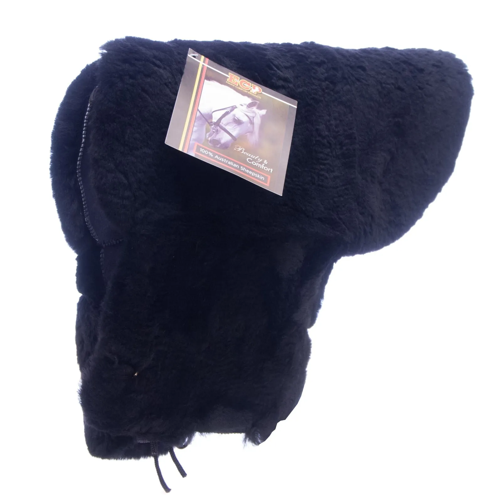 Merino Sheepskin Deluxe Western Seat Saver, Black Sheepskin